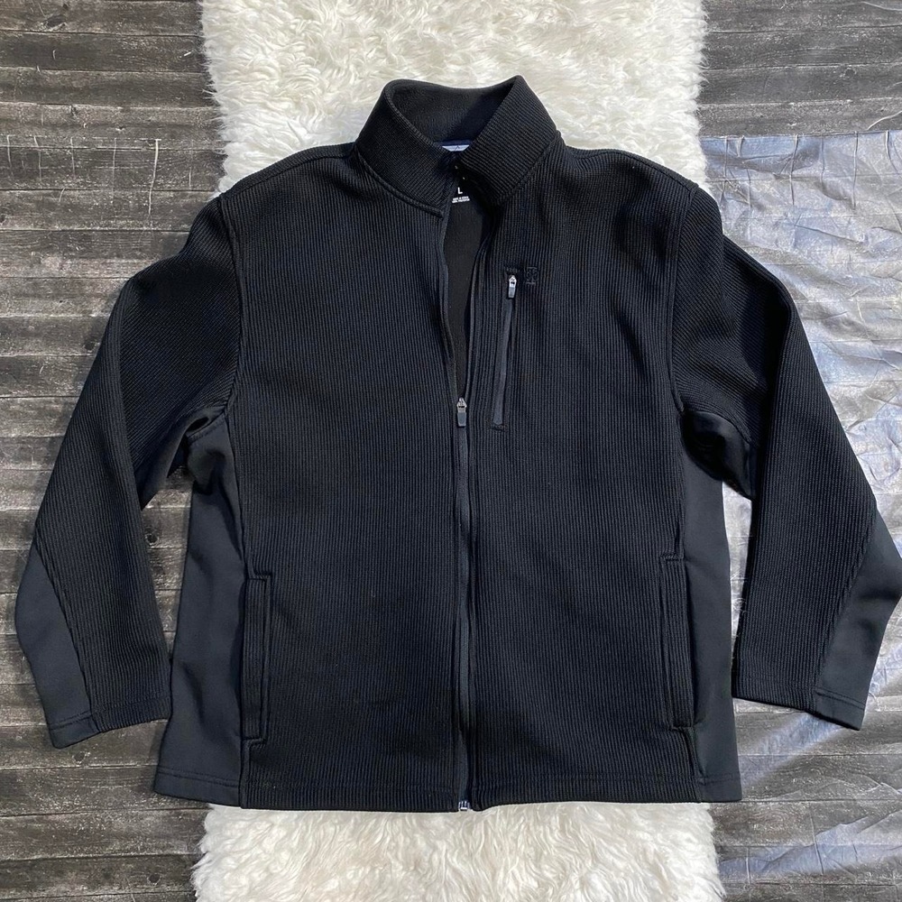 IZOD PERFORM MEN'S TRACK JACKET FULL ZIP STRETCH POCKETS SPORTY GORPCORE